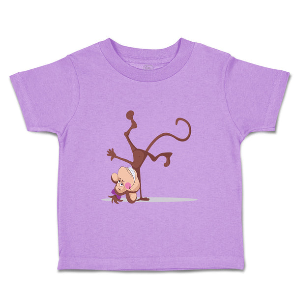 Toddler Clothes Monkey Female Standing on 1 Hand Zoo Funny Toddler Shirt Cotton