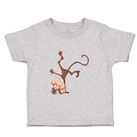 Toddler Clothes Monkey Female Standing on 1 Hand Zoo Funny Toddler Shirt Cotton