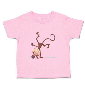 Toddler Clothes Monkey Female Standing on 1 Hand Zoo Funny Toddler Shirt Cotton