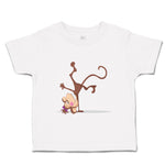 Toddler Clothes Monkey Female Standing on 1 Hand Zoo Funny Toddler Shirt Cotton