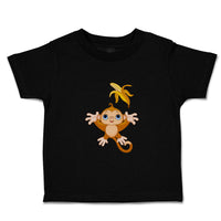 Toddler Clothes Baby Monkey Throwing Banana up Animals Zoo Funny Toddler Shirt