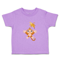 Toddler Clothes Baby Monkey Throwing Banana up Animals Zoo Funny Toddler Shirt
