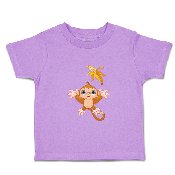 Toddler Clothes Baby Monkey Throwing Banana up Animals Zoo Funny Toddler Shirt