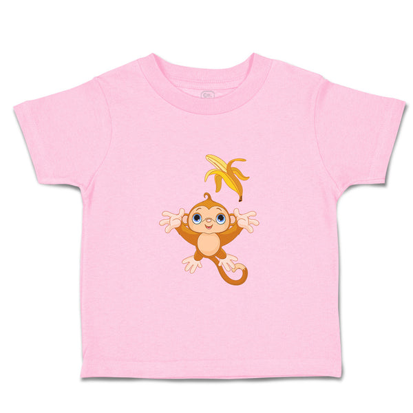 Toddler Clothes Baby Monkey Throwing Banana up Animals Zoo Funny Toddler Shirt