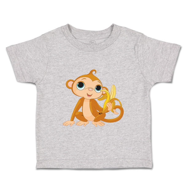 Toddler Clothes Baby Monkey with Banana Zoo Funny Toddler Shirt Cotton