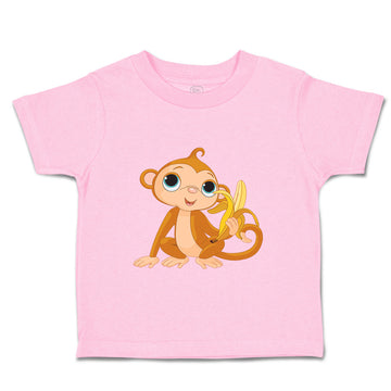 Toddler Clothes Baby Monkey with Banana Zoo Funny Toddler Shirt Cotton