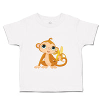 Toddler Clothes Baby Monkey with Banana Zoo Funny Toddler Shirt Cotton