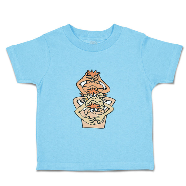 Toddler Clothes 3 Monkeys Blind Deaf and Dumb Animals Toddler Shirt Cotton
