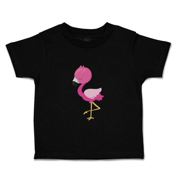 Toddler Clothes Dark Pink Flamingo Leg up Close Eyes Toddler Shirt Cotton