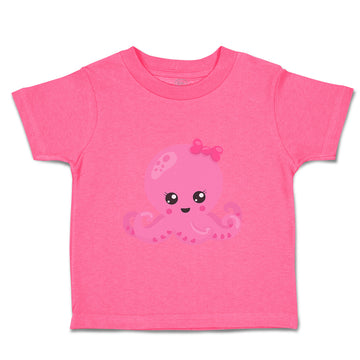 Toddler Girl Clothes Pink Octopus Bow Ocean Sea Life Toddler Shirt Cotton