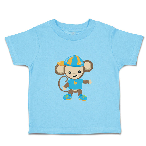 Toddler Clothes Monkey Blue T-Shirt Safari Toddler Shirt Baby Clothes Cotton