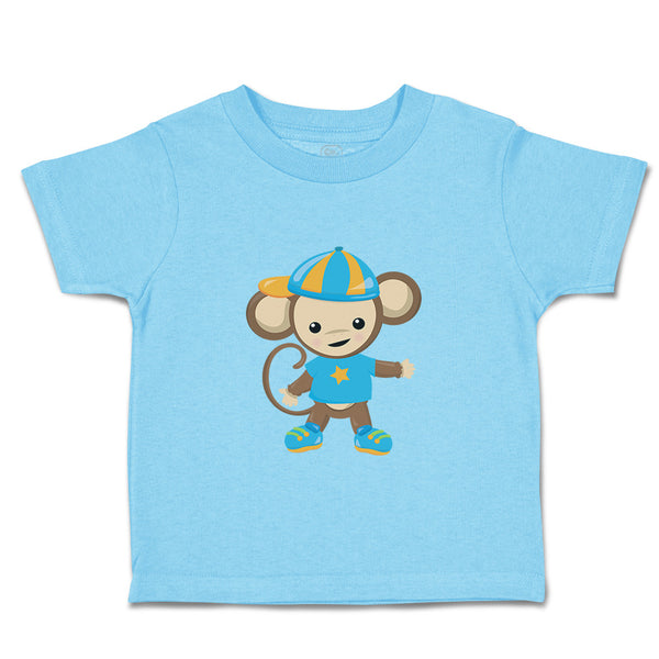 Cute Toddler Clothes Monkey Blue T-Shirt Safari Toddler Shirt Cotton