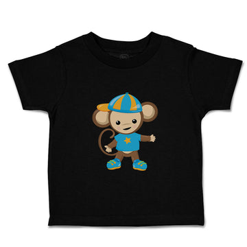 Cute Toddler Clothes Monkey Blue T-Shirt Safari Toddler Shirt Cotton