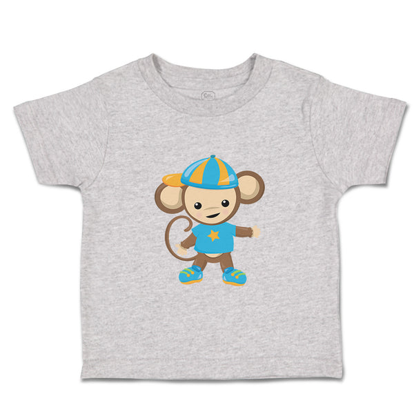 Cute Toddler Clothes Monkey Blue T-Shirt Safari Toddler Shirt Cotton