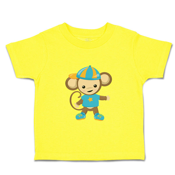 Cute Toddler Clothes Monkey Blue T-Shirt Safari Toddler Shirt Cotton