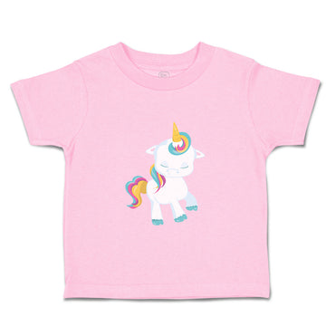 Toddler Girl Clothes White Unicorn Walks Close Eyes Toddler Shirt Cotton