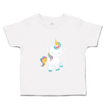 Toddler Girl Clothes White Unicorn Walks Close Eyes Toddler Shirt Cotton