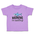 Toddler Clothes Warning I'M Teething! Shark Humour Marine Fish Toddler Shirt