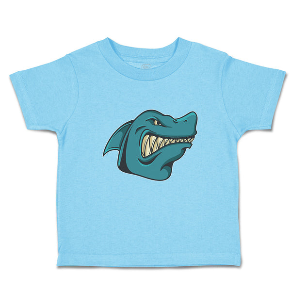 Angry Shark Cartoon Head Toothy Logo