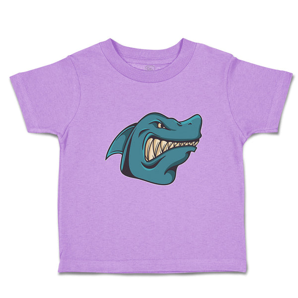 Toddler Clothes Angry Shark Cartoon Head Toothy Logo Toddler Shirt Cotton