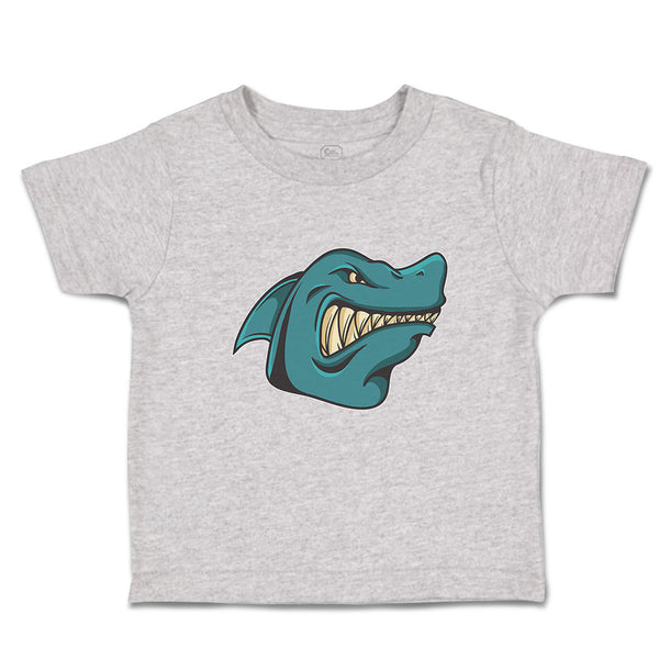 Toddler Clothes Angry Shark Cartoon Head Toothy Logo Toddler Shirt Cotton