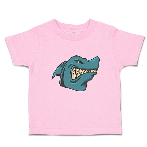 Toddler Clothes Angry Shark Cartoon Head Toothy Logo Toddler Shirt Cotton