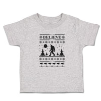 Toddler Clothes Believe Bigfoot Silhouette Trees, Pattern Footprints Cotton