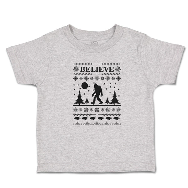Toddler Clothes Believe Bigfoot Silhouette Trees, Pattern Footprints Cotton