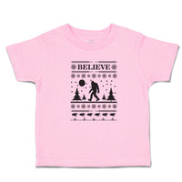 Toddler Clothes Believe Bigfoot Silhouette Trees, Pattern Footprints Cotton