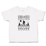 Toddler Clothes Believe Bigfoot Silhouette Trees, Pattern Footprints Cotton