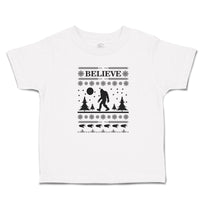 Toddler Clothes Believe Bigfoot Silhouette Trees, Pattern Footprints Cotton