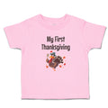 Toddler Clothes Thanksgiving Day Turkey Bird in Pilgrim Hat Holds Leaves Cotton