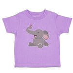 Toddler Clothes Cute Baby Elephant Sitting and Playing with It's Trunk Cotton