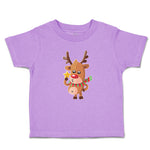 Toddler Clothes Merry Christmas Cute Deer Wearing Scarf and Holding Star Cotton