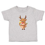 Toddler Clothes Merry Christmas Cute Deer Wearing Scarf and Holding Star Cotton