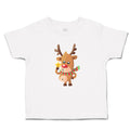 Toddler Clothes Merry Christmas Cute Deer Wearing Scarf and Holding Star Cotton