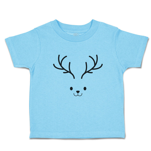 Toddler Clothes Transparency Deer Face and Silhouette Horns Toddler Shirt Cotton