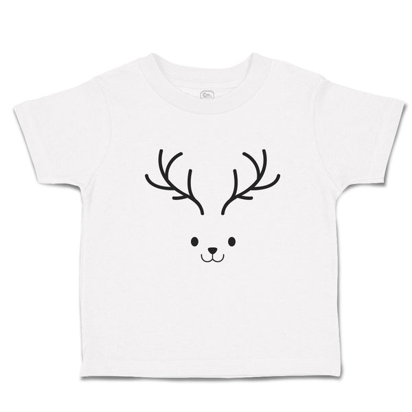Toddler Clothes Transparency Deer Face and Silhouette Horns Toddler Shirt Cotton