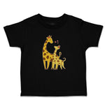 Toddler Clothes Giraffe's Love for Her Baby with Flowers on Their Ears Cotton