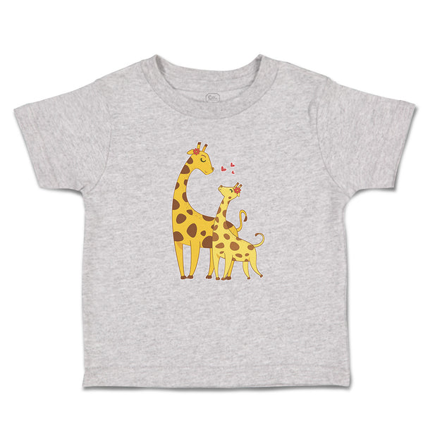 Toddler Clothes Giraffe's Love for Her Baby with Flowers on Their Ears Cotton