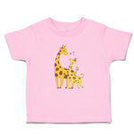 Toddler Clothes Giraffe's Love for Her Baby with Flowers on Their Ears Cotton