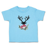 Toddler Clothes Abstract Flowers Silhouette Deer Head with Horns Toddler Shirt