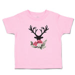 Toddler Clothes Abstract Flowers Silhouette Deer Head with Horns Toddler Shirt