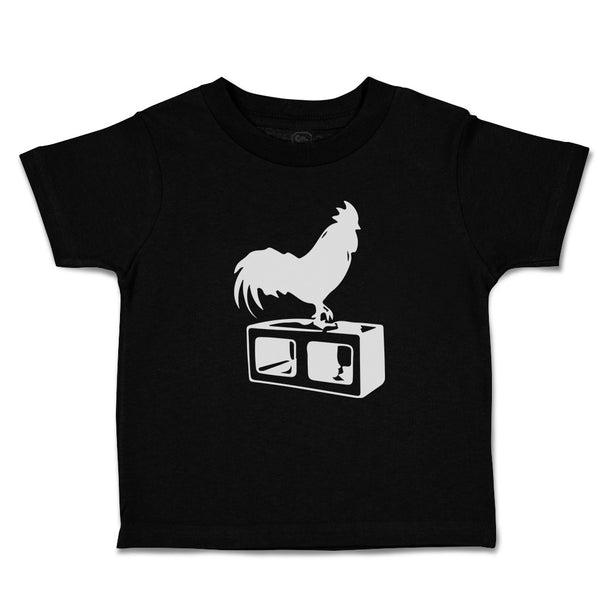 Black Silhouette of A Rooster Standing on 1 Leg