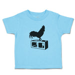 Toddler Clothes Black Silhouette of A Rooster Standing on 1 Leg Toddler Shirt