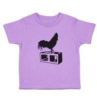 Toddler Clothes Black Silhouette of A Rooster Standing on 1 Leg Toddler Shirt