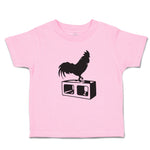 Toddler Clothes Black Silhouette of A Rooster Standing on 1 Leg Toddler Shirt