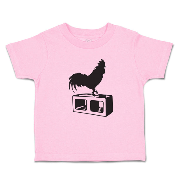 Toddler Clothes Black Silhouette of A Rooster Standing on 1 Leg Toddler Shirt