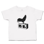 Toddler Clothes Black Silhouette of A Rooster Standing on 1 Leg Toddler Shirt