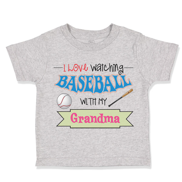 Toddler Clothes I Love Watching Baseball with My Grandma Baseball Toddler Shirt